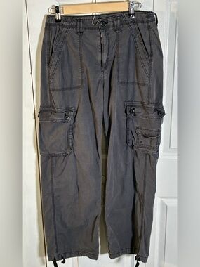 American Eagle Grey Cargo Pants Parachute Style Size 10